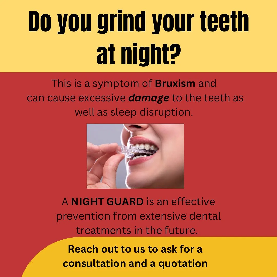 educational infographic about bruxism and night guards featuring a patient putting in a clear dental mouthguard